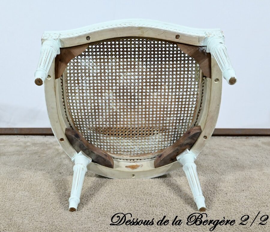 Duchesse Brisée en Hêtre Réchampi, style Louis XVI – 2ème partie XIXe – Image 45