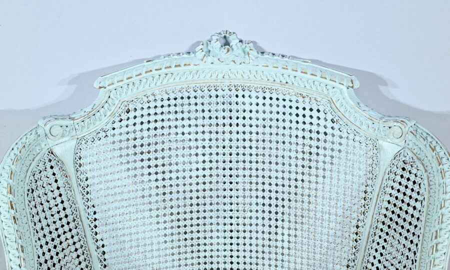 Duchesse Brisée en Hêtre Réchampi, style Louis XVI – 2ème partie XIXe – Image 8