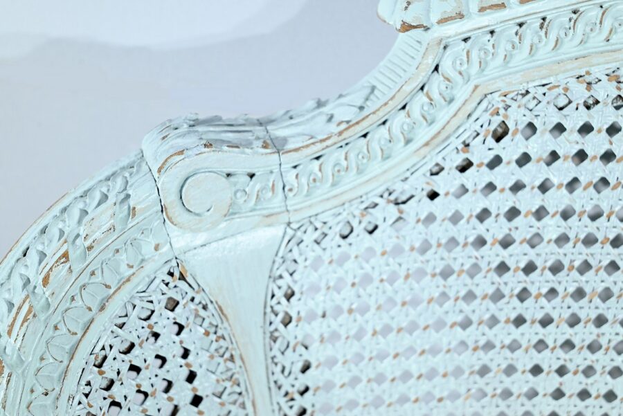 Duchesse Brisée en Hêtre Réchampi, style Louis XVI – 2ème partie XIXe – Image 10