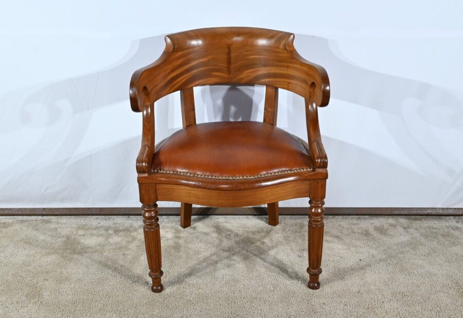 Fauteuil de Bureau en Acajou, époque Louis Philippe – Milieu XIXe