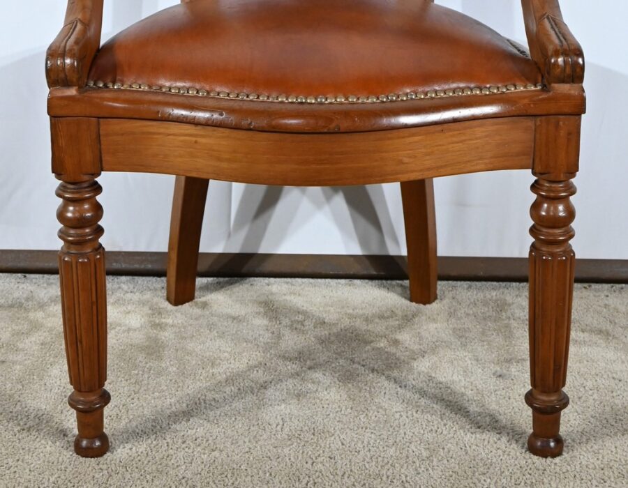 Fauteuil de Bureau en Acajou, époque Louis Philippe – Milieu XIXe – Image 14