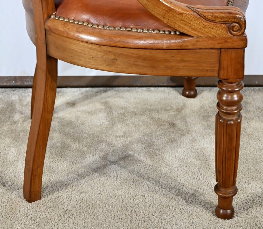 Fauteuil de Bureau en Acajou, époque Louis Philippe – Milieu XIXe – Image 18