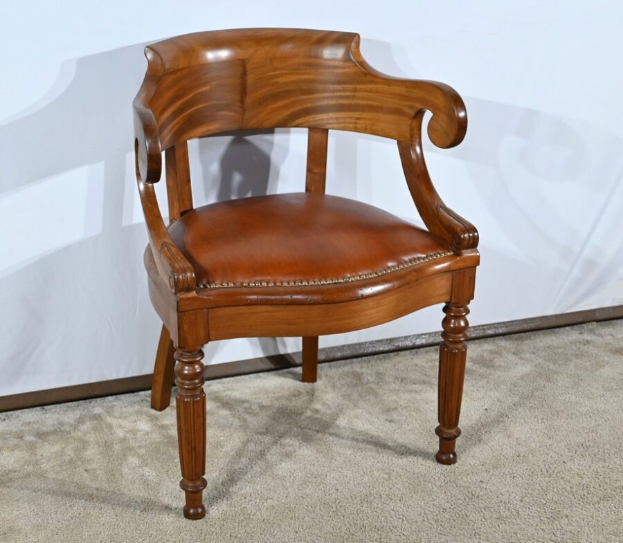 Fauteuil de Bureau en Acajou, époque Louis Philippe – Milieu XIXe – Image 2