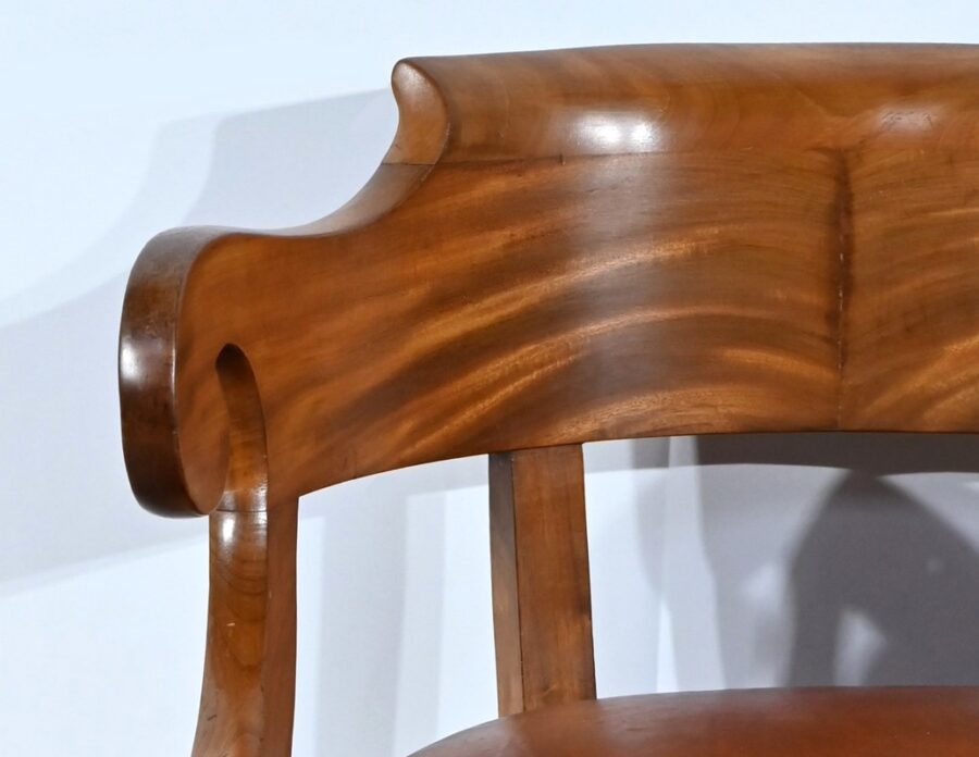 Fauteuil de Bureau en Acajou, époque Louis Philippe – Milieu XIXe – Image 5