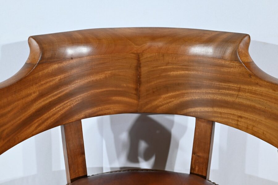 Fauteuil de Bureau en Acajou, époque Louis Philippe – Milieu XIXe – Image 6