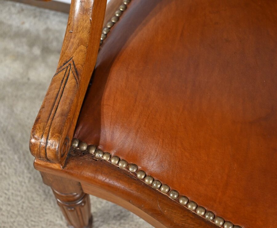 Fauteuil de Bureau en Acajou, époque Louis Philippe – Milieu XIXe – Image 9