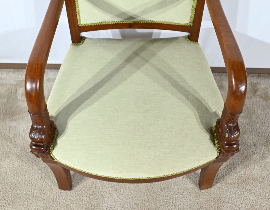 Fauteuil en Acajou de Cuba, époque Empire – Début XIXe – Image 4