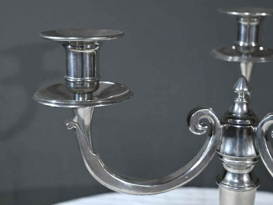Paire de Candélabres en Étain, « Le Lingot »  – Milieu XXe – Image 5