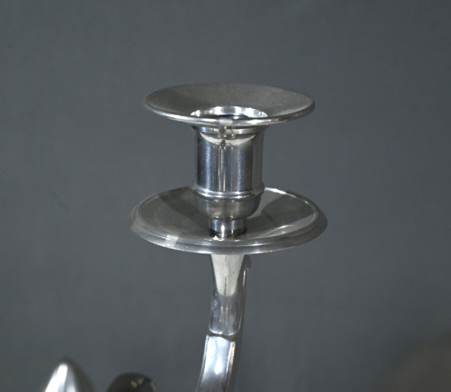 Paire de Candélabres en Étain, « Le Lingot »  – Milieu XXe – Image 6