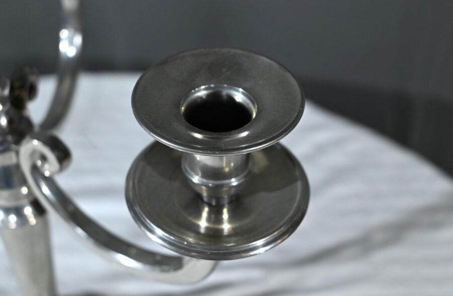 Paire de Candélabres en Étain, « Le Lingot »  – Milieu XXe – Image 7