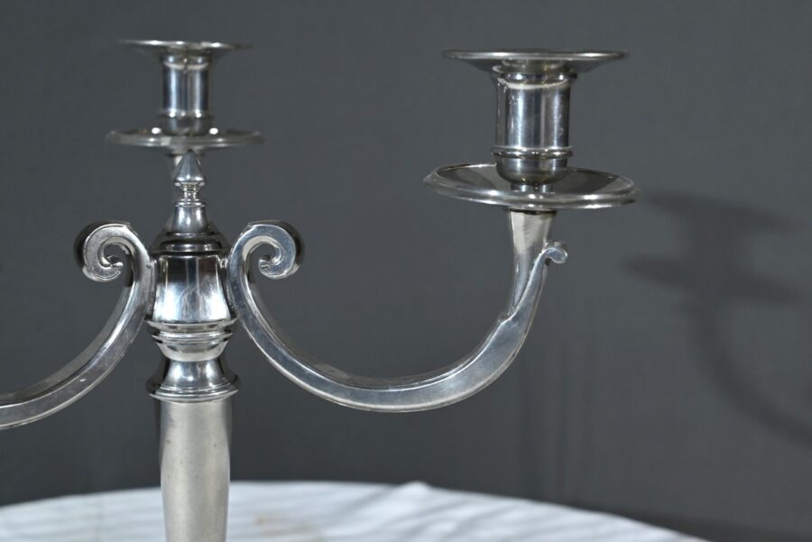 Paire de Candélabres en Étain, « Le Lingot »  – Milieu XXe – Image 8