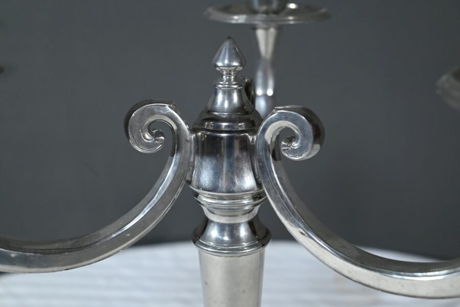 Paire de Candélabres en Étain, « Le Lingot »  – Milieu XXe – Image 9