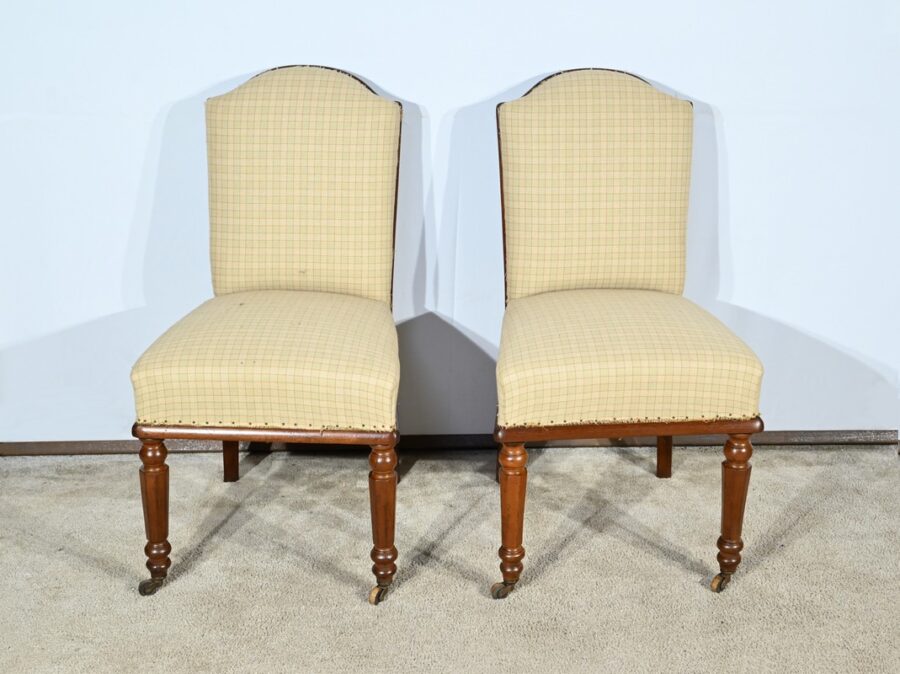 Paire de Chaises en Acajou de Cuba, époque Restauration – Début XIXe