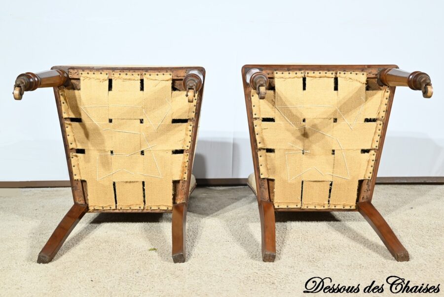 Paire de Chaises en Acajou de Cuba, époque Restauration – Début XIXe – Image 19