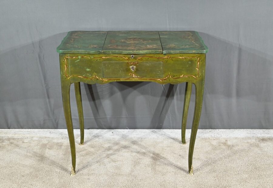 Petite Coiffeuse en Chêne Peint, style Louis XV – Fin XVIIIe – Image 2