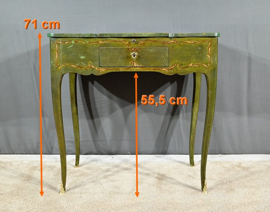 Petite Coiffeuse en Chêne Peint, style Louis XV – Fin XVIIIe – Image 38