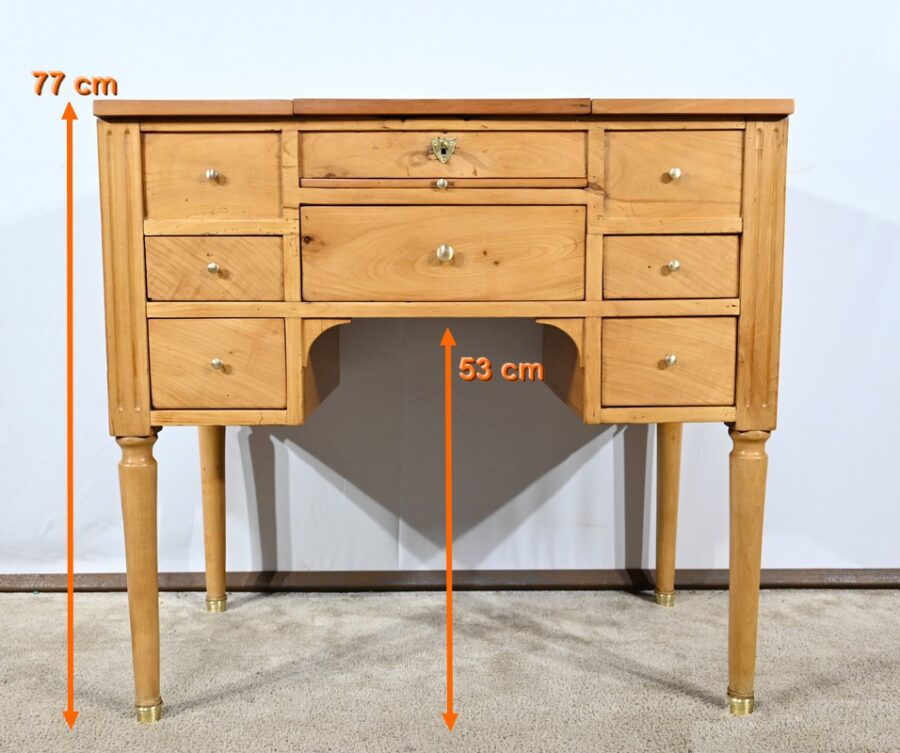 Petite Coiffeuse en Merisier Massif, époque Louis XVI – Fin XVIIIe – Image 42