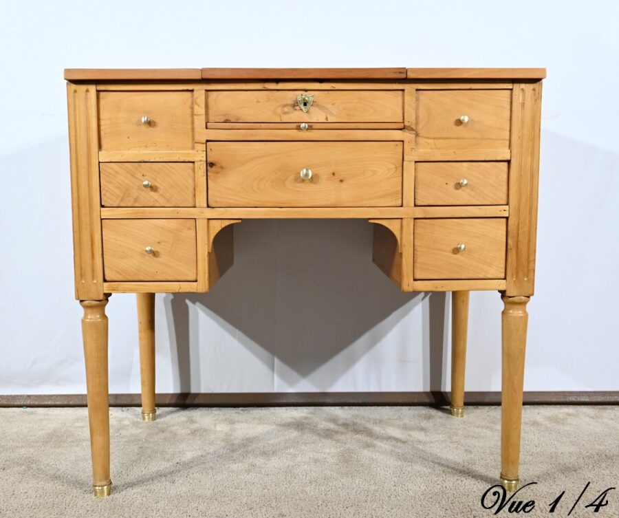 Petite Coiffeuse en Merisier Massif, époque Louis XVI – Fin XVIIIe – Image 11