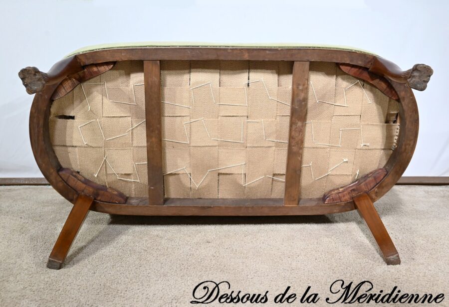 Petite Méridienne à Dosseret en Acajou, style Retour d’Égypte – Début XXe – Image 20