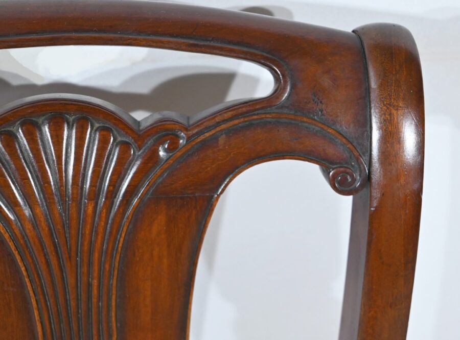 Suite de 5 Chaises en Acajou de Cuba, époque Restauration – Début XIXe – Image 13