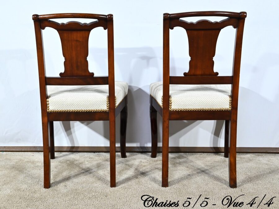 Suite de 5 Chaises en Acajou de Cuba, époque Restauration – Début XIXe – Image 24