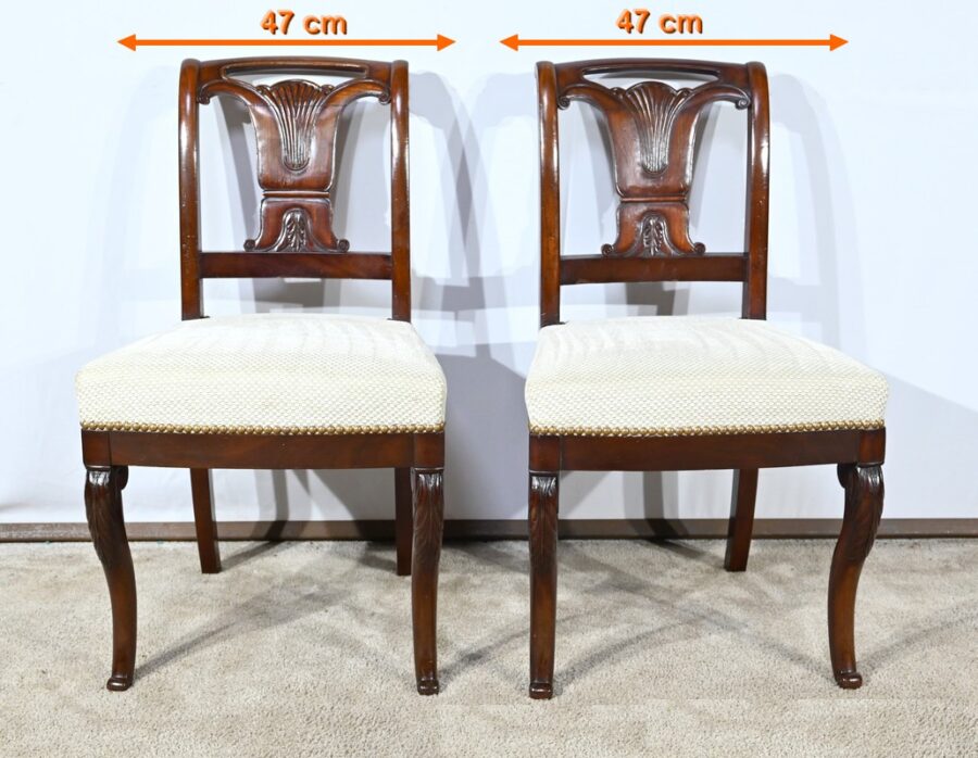 Suite de 5 Chaises en Acajou de Cuba, époque Restauration – Début XIXe – Image 25