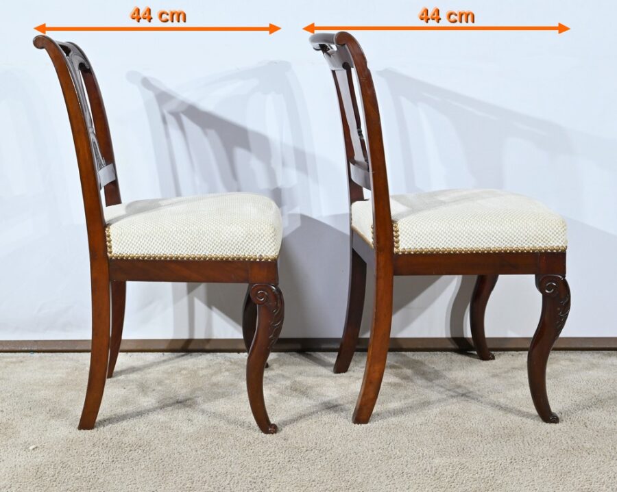 Suite de 5 Chaises en Acajou de Cuba, époque Restauration – Début XIXe – Image 26