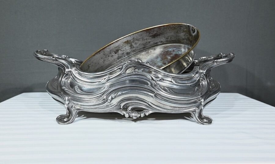 Jardinière en Bronze argenté, Victor Saglier, Art Nouveau – Fin XIXème – Image 12