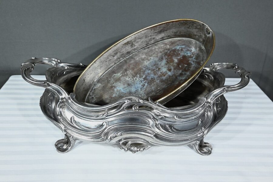 Jardinière en Bronze argenté, Victor Saglier, Art Nouveau – Fin XIXème – Image 13