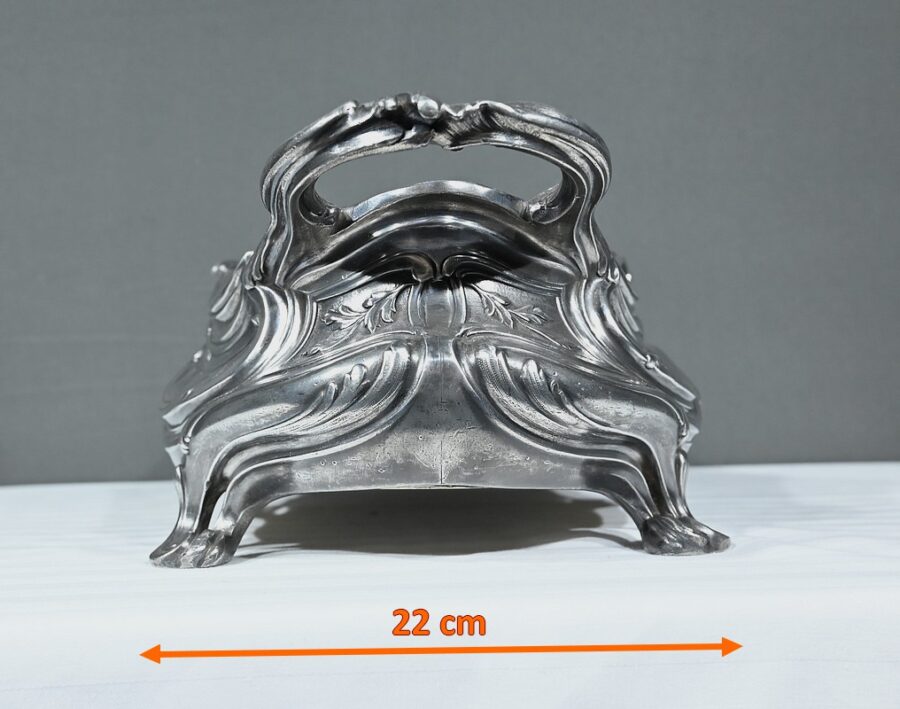 Jardinière en Bronze argenté, Victor Saglier, Art Nouveau – Fin XIXème – Image 16