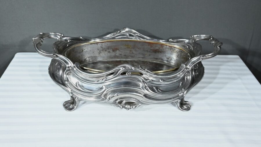 Jardinière en Bronze argenté, Victor Saglier, Art Nouveau – Fin XIXème – Image 2