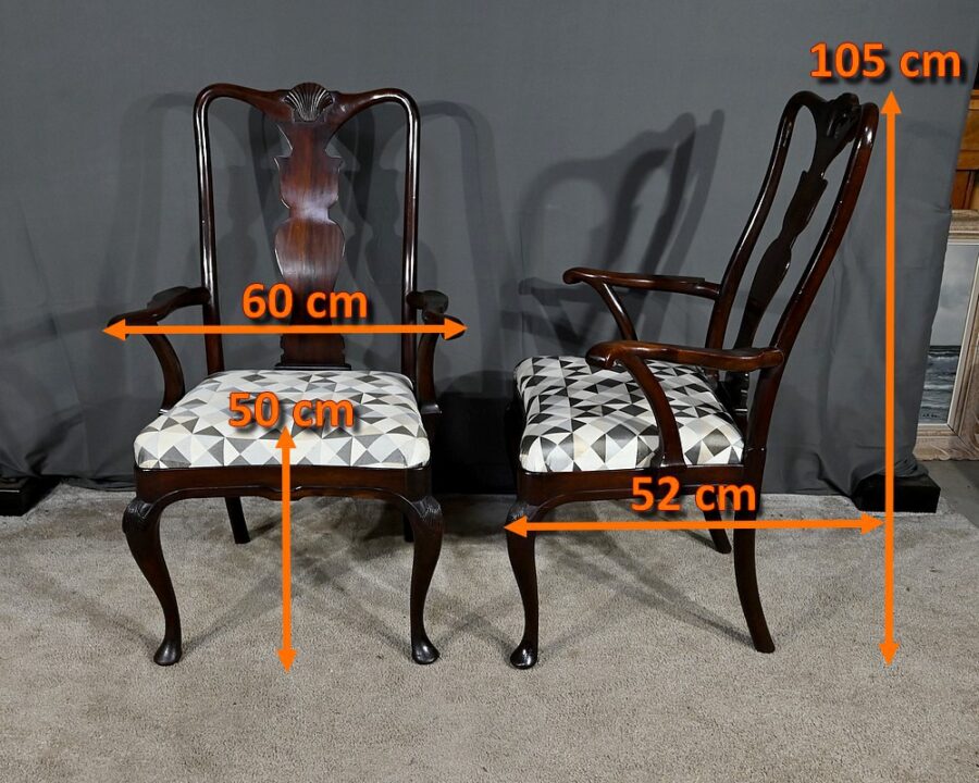 Paire de Fauteuils Chippendale en Acajou, Angleterre - Début XXe – Image 16