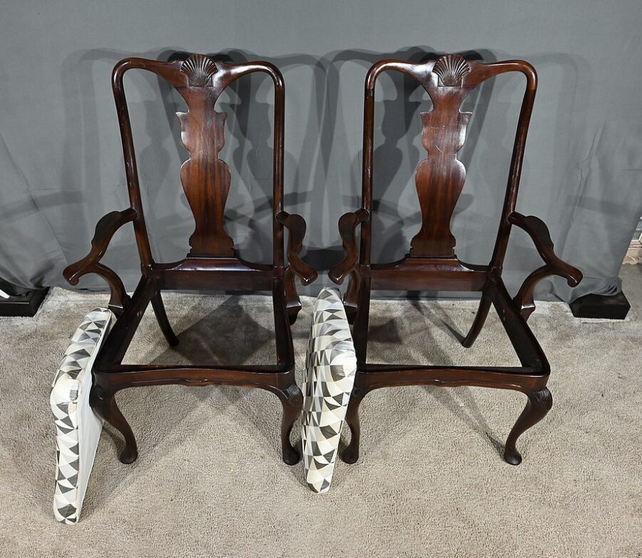 Paire de Fauteuils Chippendale en Acajou, Angleterre - Début XXe – Image 18
