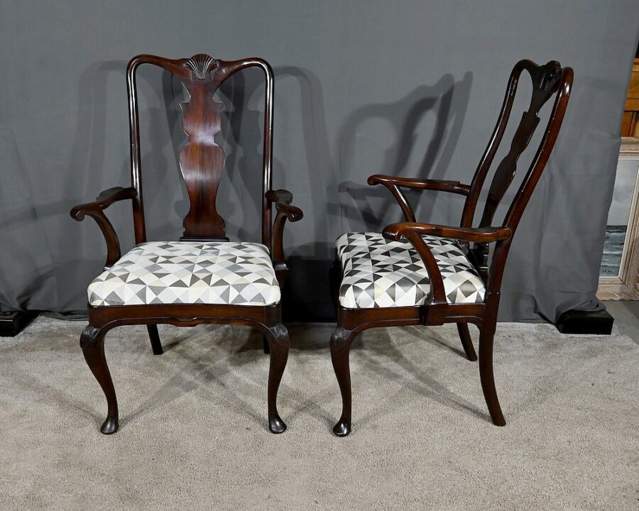 Paire de Fauteuils Chippendale en Acajou, Angleterre - Début XXe – Image 6