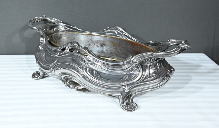 Jardinière en Bronze argenté, Victor Saglier, Art Nouveau – Fin XIXème – Image 3
