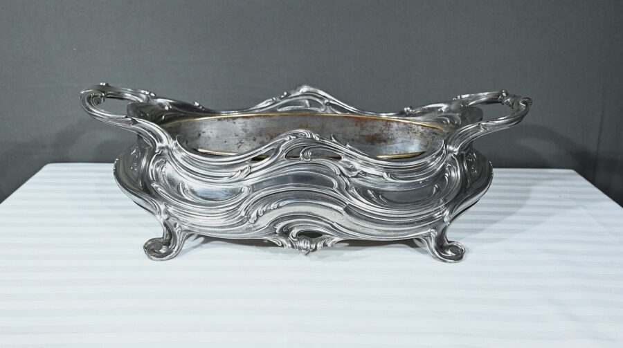 Jardinière en Bronze argenté, Victor Saglier, Art Nouveau – Fin XIXème – Image 5