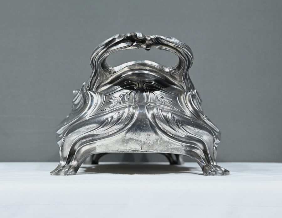 Jardinière en Bronze argenté, Victor Saglier, Art Nouveau – Fin XIXème – Image 8