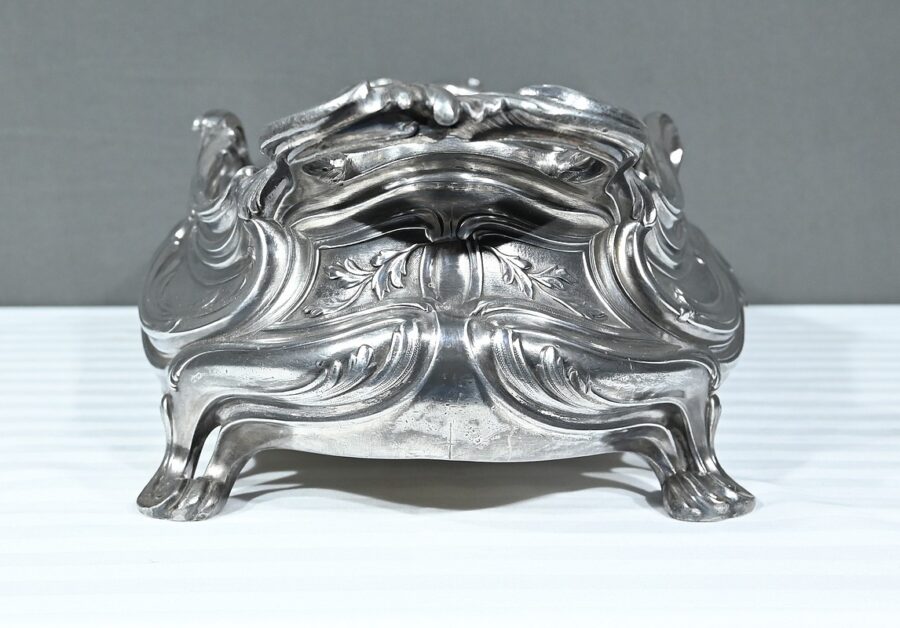 Jardinière en Bronze argenté, Victor Saglier, Art Nouveau – Fin XIXème – Image 9