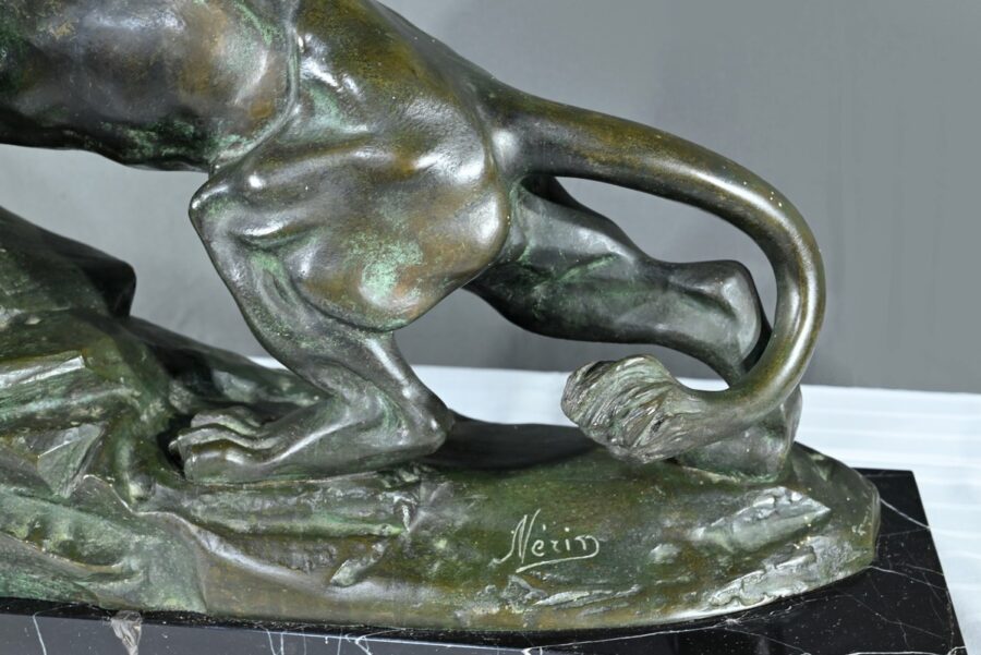 Bronze « Lion Rugissant », signé Nerin – Début XXe – Image 12