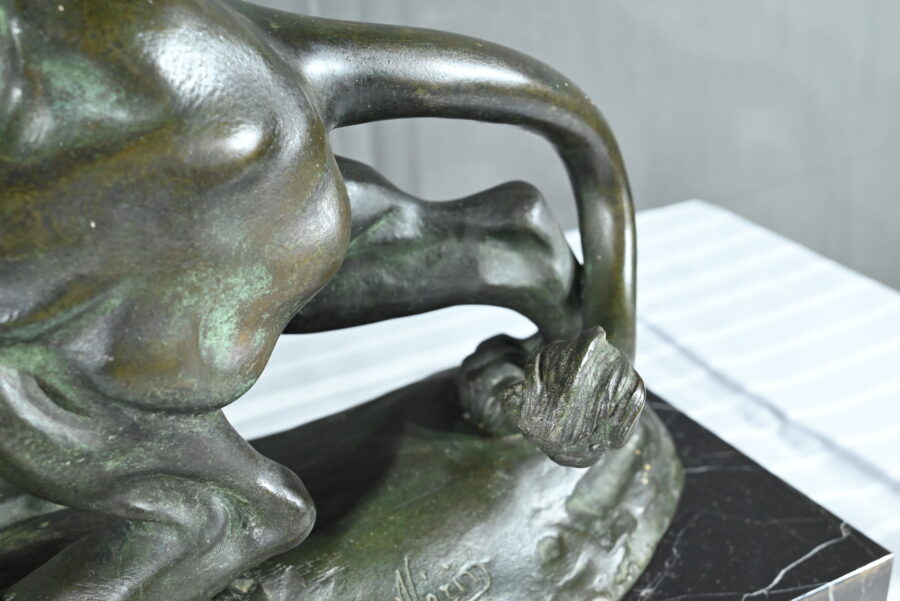Bronze « Lion Rugissant », signé Nerin – Début XXe – Image 14