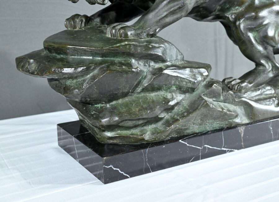 Bronze « Lion Rugissant », signé Nerin – Début XXe – Image 15
