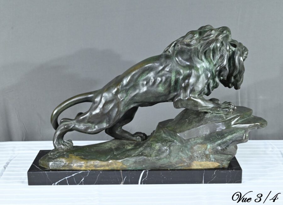 Bronze « Lion Rugissant », signé Nerin – Début XXe – Image 20