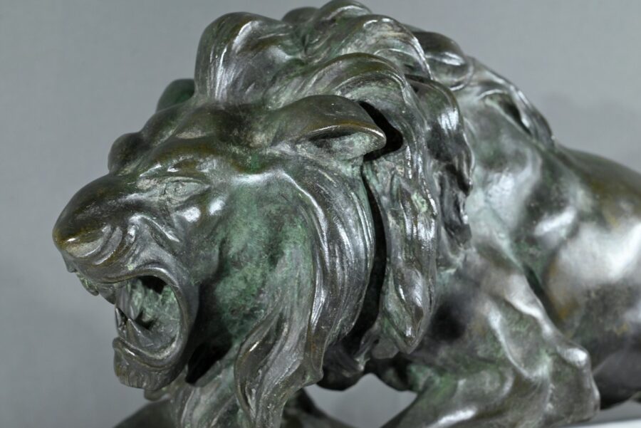 Bronze « Lion Rugissant », signé Nerin – Début XXe – Image 10