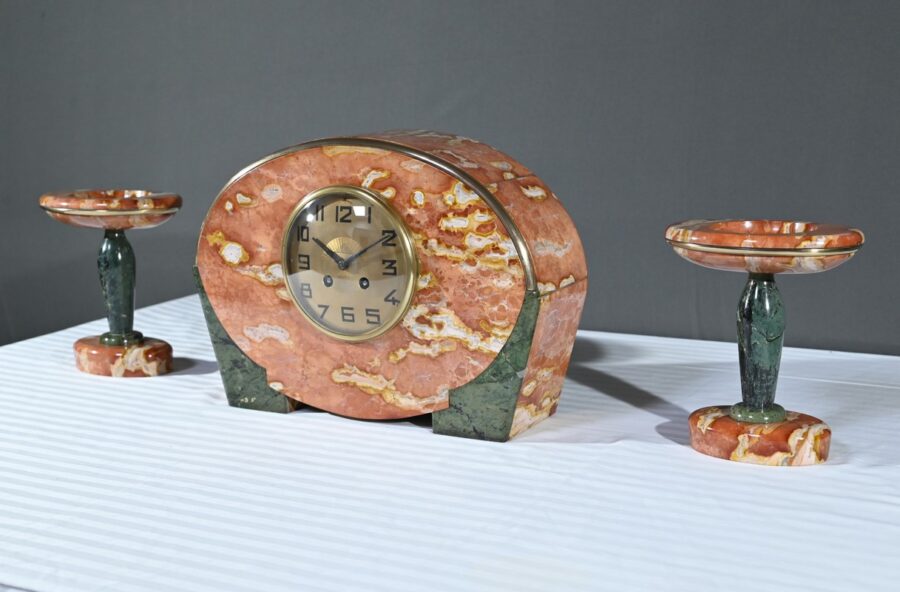 Garniture de Cheminée en Marbre, signée DiediSheim, Art Déco – 1920 – Image 3