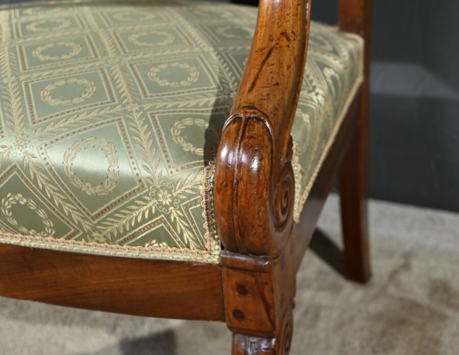Paire de Fauteuils à Crosses en Acajou, époque Restauration – Début XIXe – Image 19