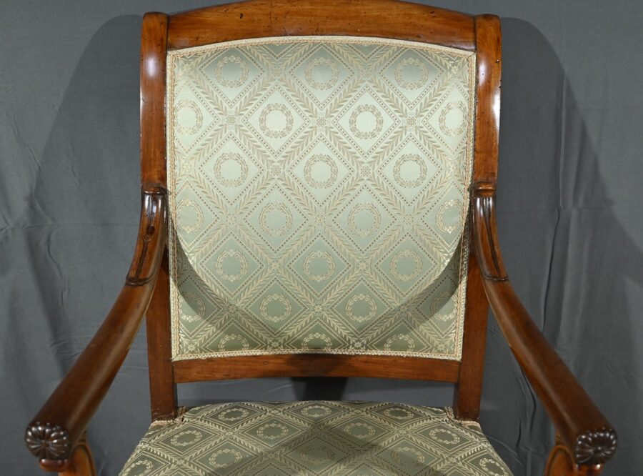 Paire de Fauteuils à Crosses en Acajou, époque Restauration – Début XIXe – Image 7