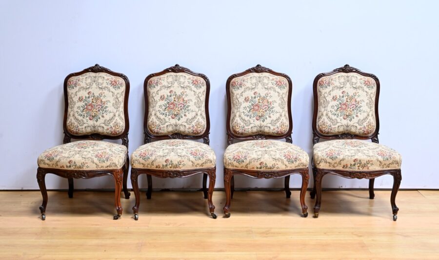 Suite de 4 Chaises en Palissandre, style Louis XV, époque Napoléon III – Milieu XIXe