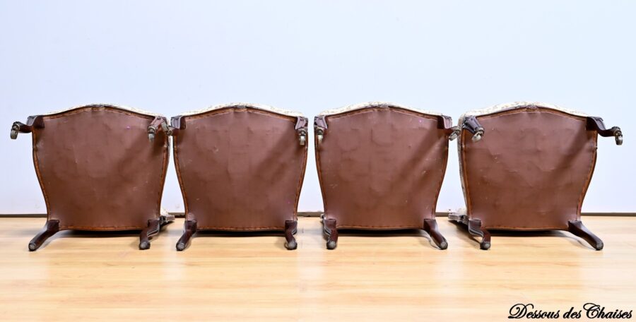 Suite de 4 Chaises en Palissandre, style Louis XV, époque Napoléon III – Milieu XIXe – Image 25