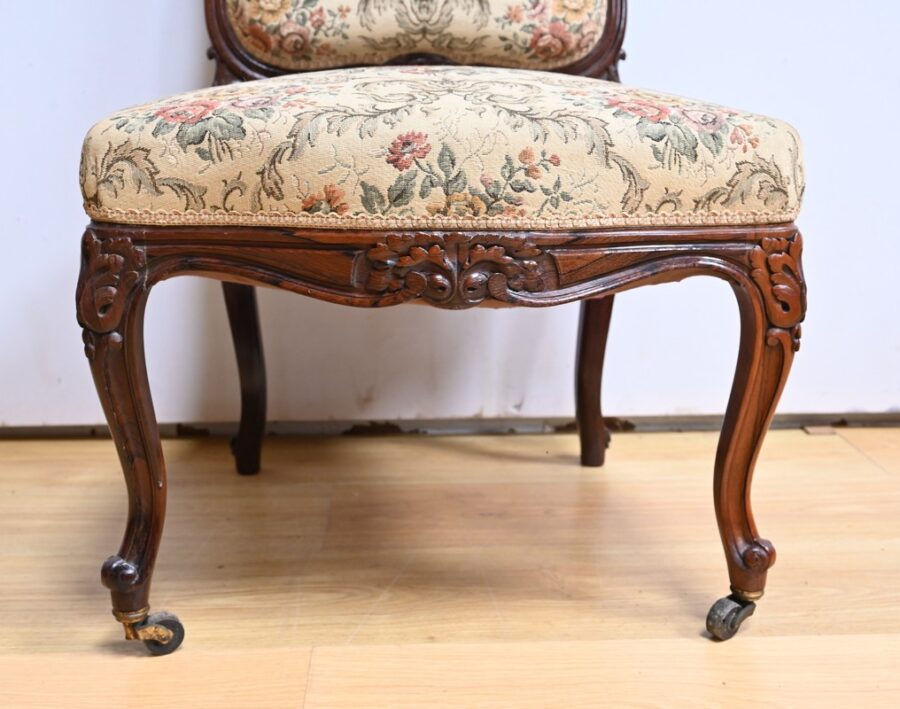 Suite de 4 Chaises en Palissandre, style Louis XV, époque Napoléon III – Milieu XIXe – Image 9