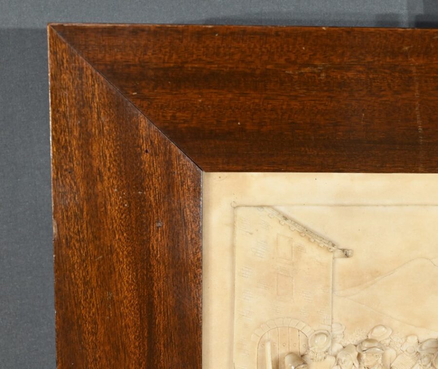 Tableau Bas-Relief en Calcaire Pétrifié, signé CF. Becker – Fin XIXe – Image 7
